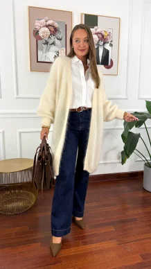 Moherowy kardigan Sari ecru