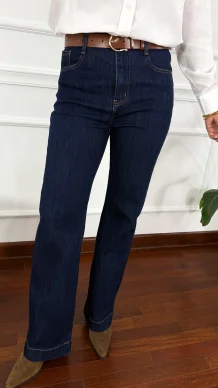 Spodnie wide-leg Freja ciemny denim