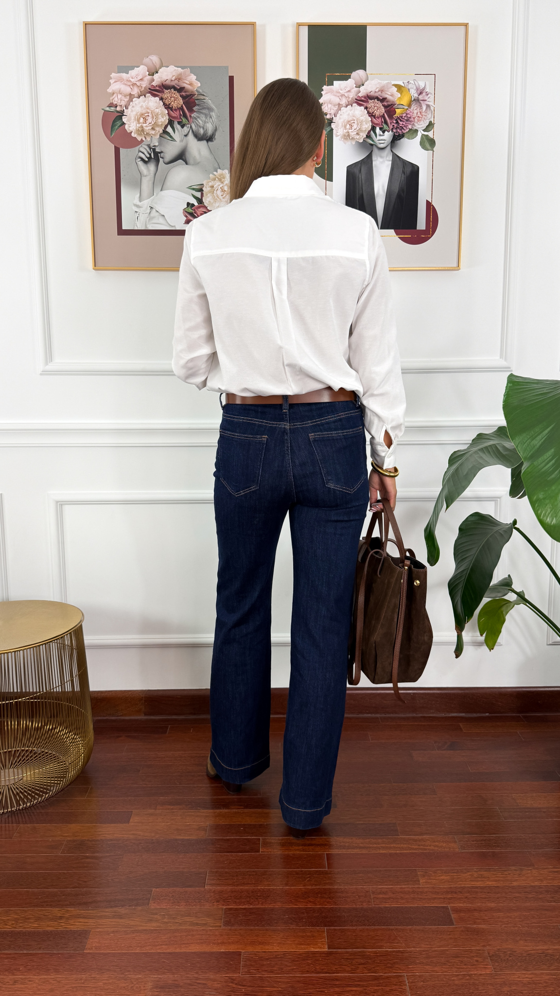 Spodnie wide-leg Freja ciemny denim