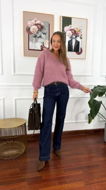 Moherowy sweter Lily różowy