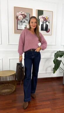 Moherowy sweter Lily różowy