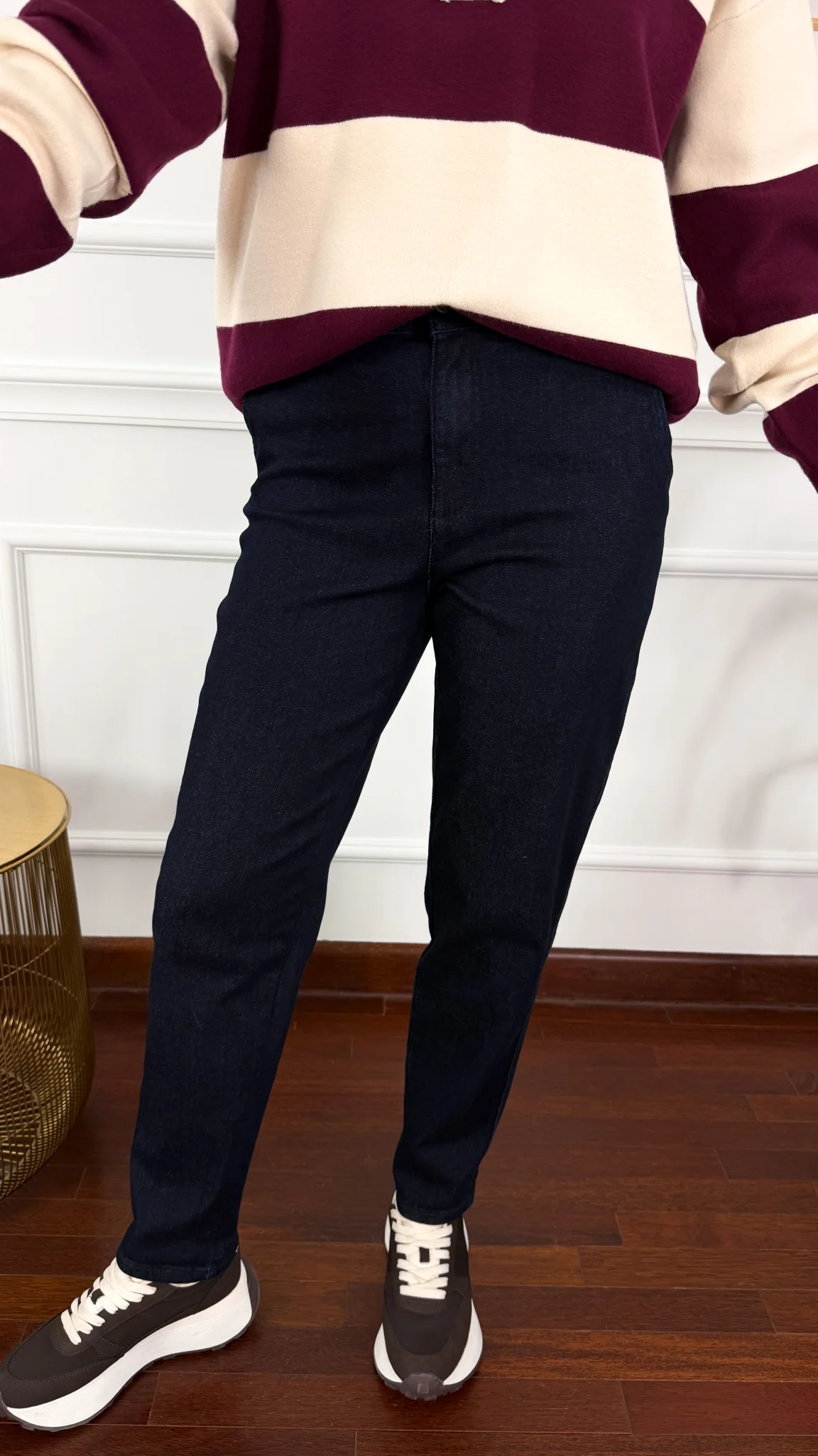 Spodnie mom-fit Lina ciemny denim