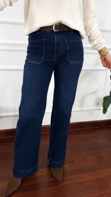 Spodnie dzwony Ida ciemny denim