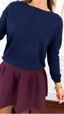 Wełniano-wiskozowy sweter Patrica granatowy