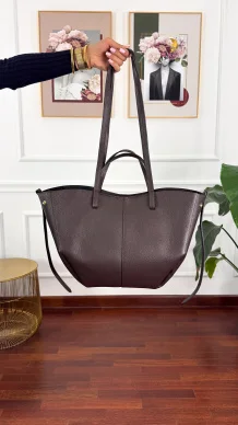 Skórzana torebka Fino czekoladowa