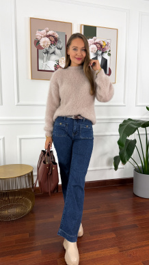 Moherowy półgolf Ingrid beżowy