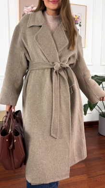 Wełniany płaszcz Eva taupe