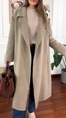 Wełniany płaszcz Eva taupe