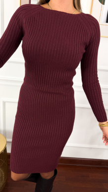 Wiskozowa sukienka Talia burgundowa