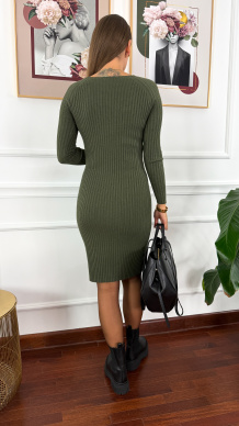 Wiskozowa sukienka Talia oliwkowa