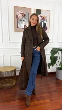 Wełniany płaszcz Lucia czekoladowy