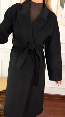 Wełniany płaszcz Astrid czarny