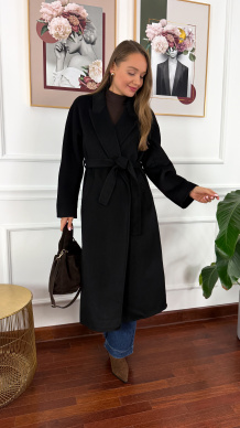 Wełniany płaszcz Astrid czarny