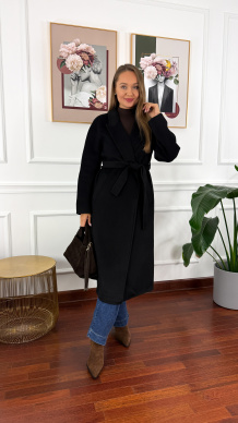 Wełniany płaszcz Astrid czarny