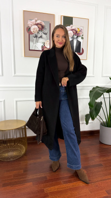 Wełniany płaszcz Astrid czarny