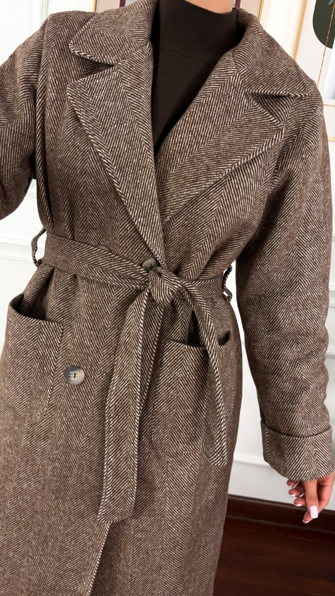 Kaszmirowy płaszcz Vita brązowy