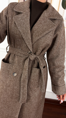 Kaszmirowy płaszcz Vita brązowy