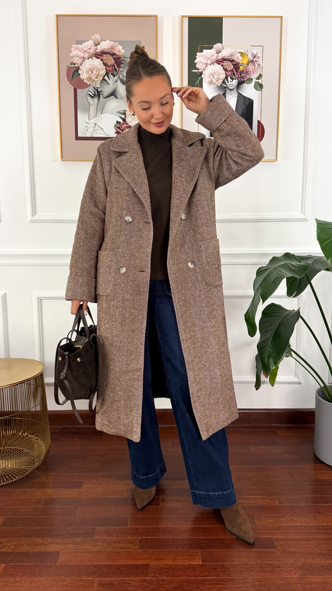 Kaszmirowy płaszcz Vita brązowy