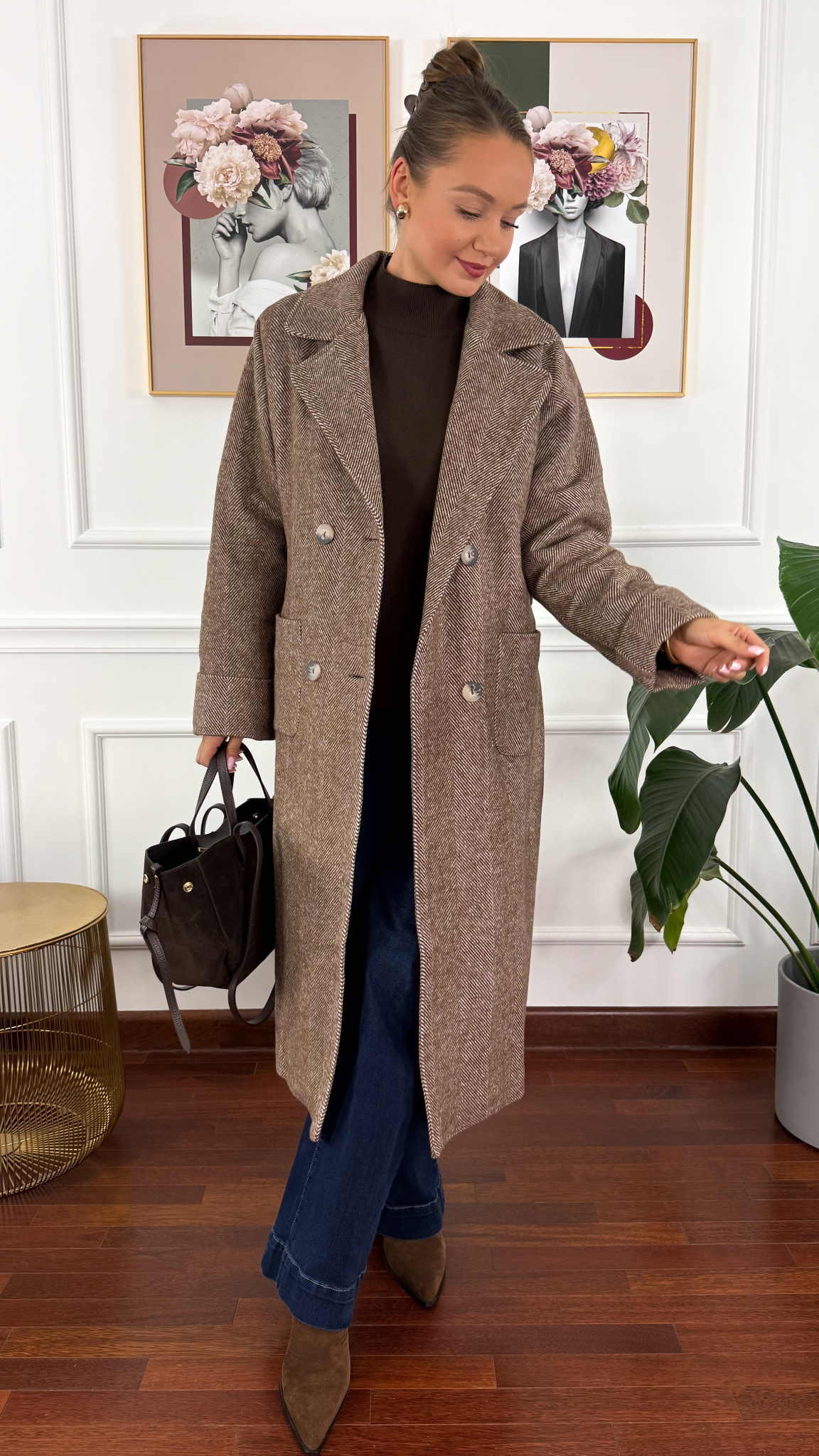 Kaszmirowy płaszcz Vita brązowy