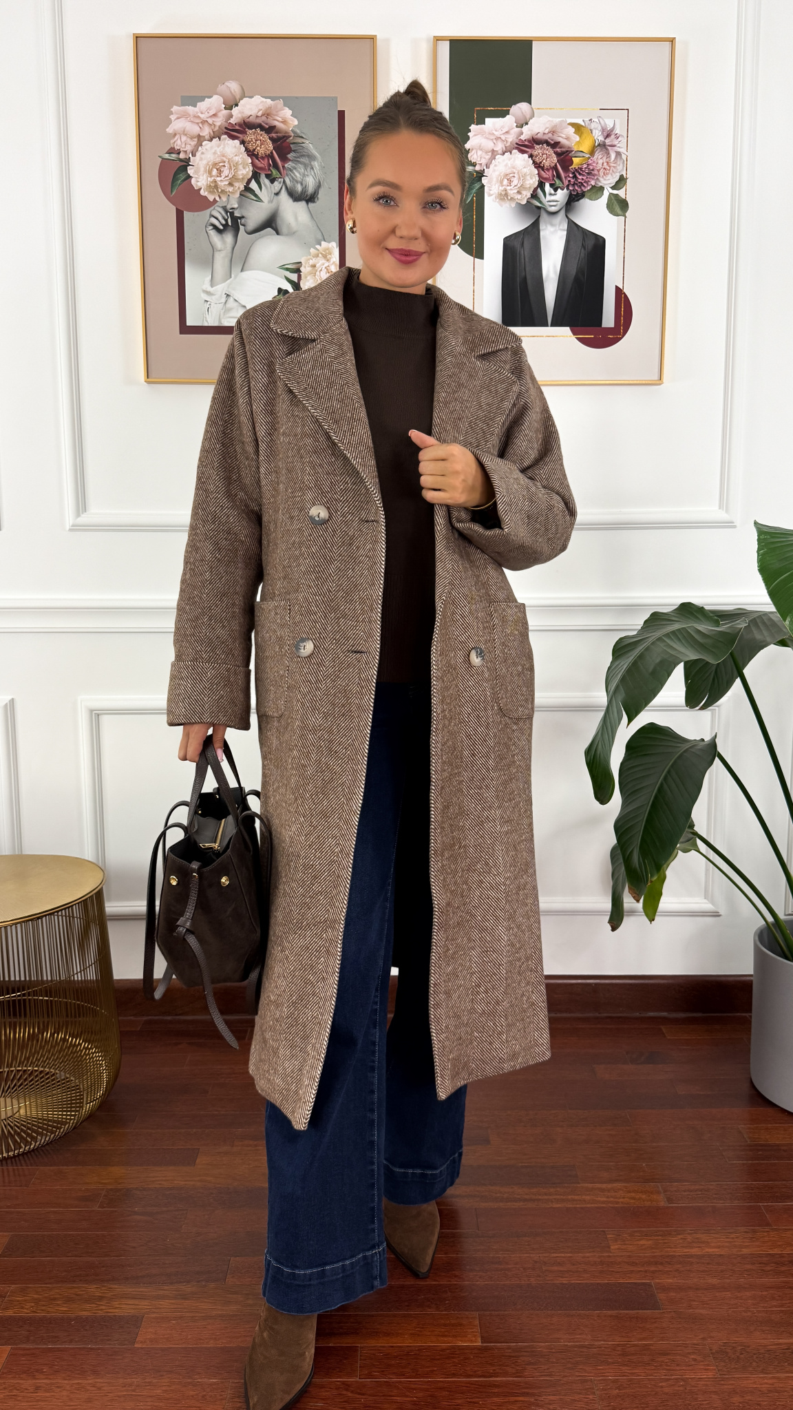 Kaszmirowy płaszcz Vita brązowy