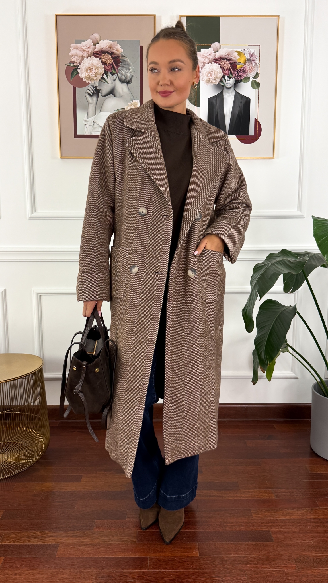 Kaszmirowy płaszcz Vita brązowy