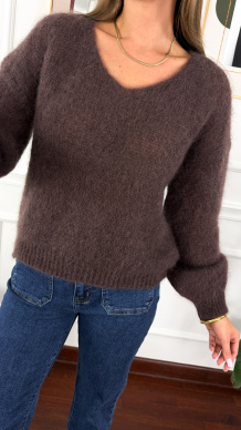 Moherowy sweter Lily czekoladowy