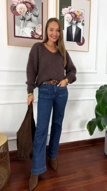 Moherowy sweter Lily czekoladowy