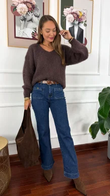 Moherowy sweter Lily czekoladowy