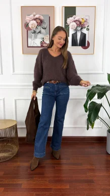Moherowy sweter Lily czekoladowy
