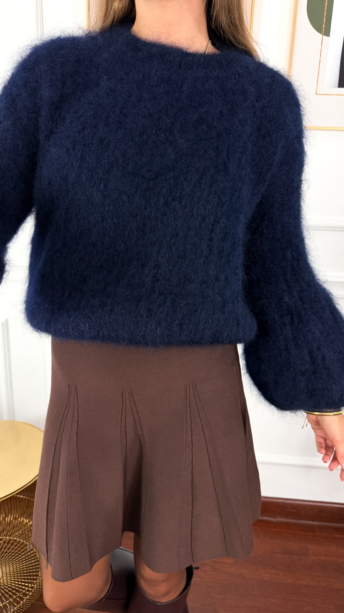 Moherowy sweter Maja granatowy