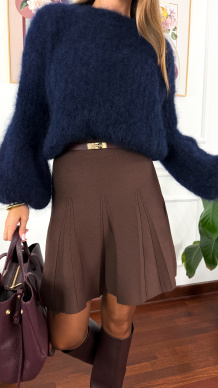 Moherowy sweter Maja granatowy