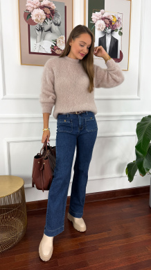 Moherowy półgolf Ingrid beżowy