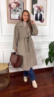 Wełniany płaszcz Eva taupe
