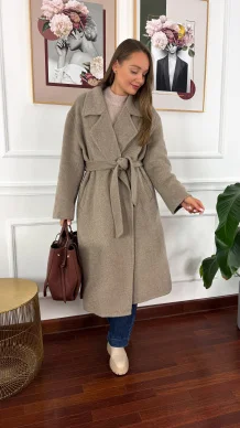Wełniany płaszcz Eva taupe