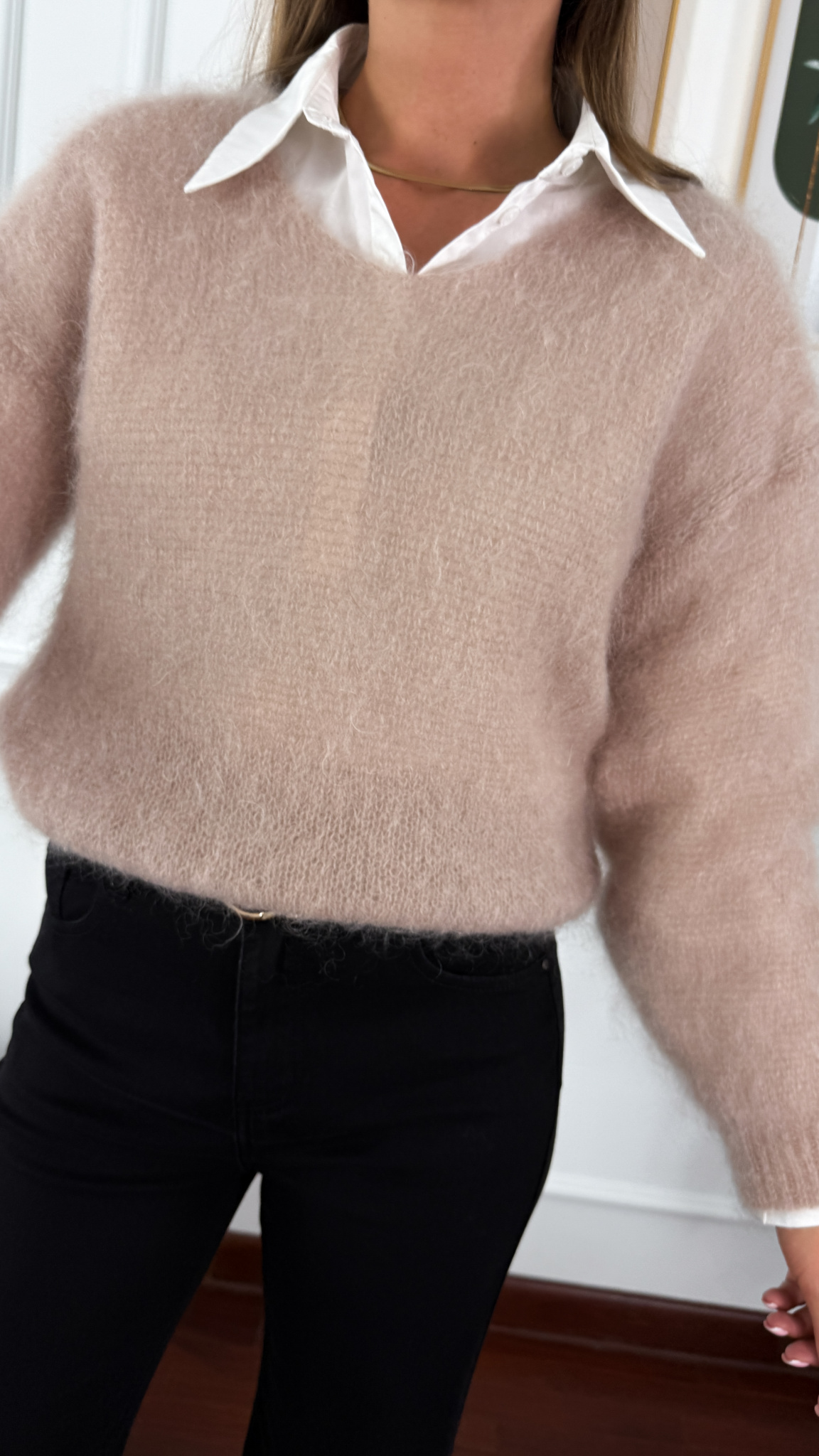 Moherowy sweter Lily beżowy