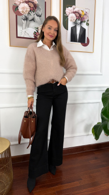 Moherowy sweter Lily beżowy