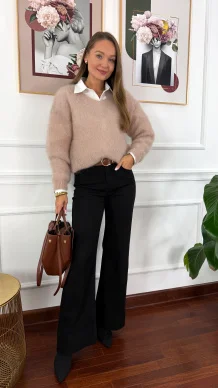 Moherowy sweter Lily beżowy