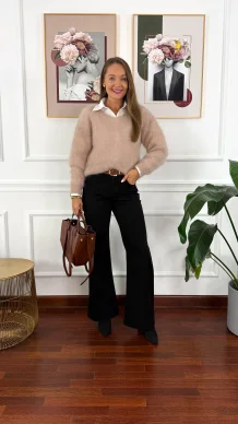 Moherowy sweter Lily beżowy