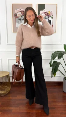 Moherowy sweter Lily beżowy