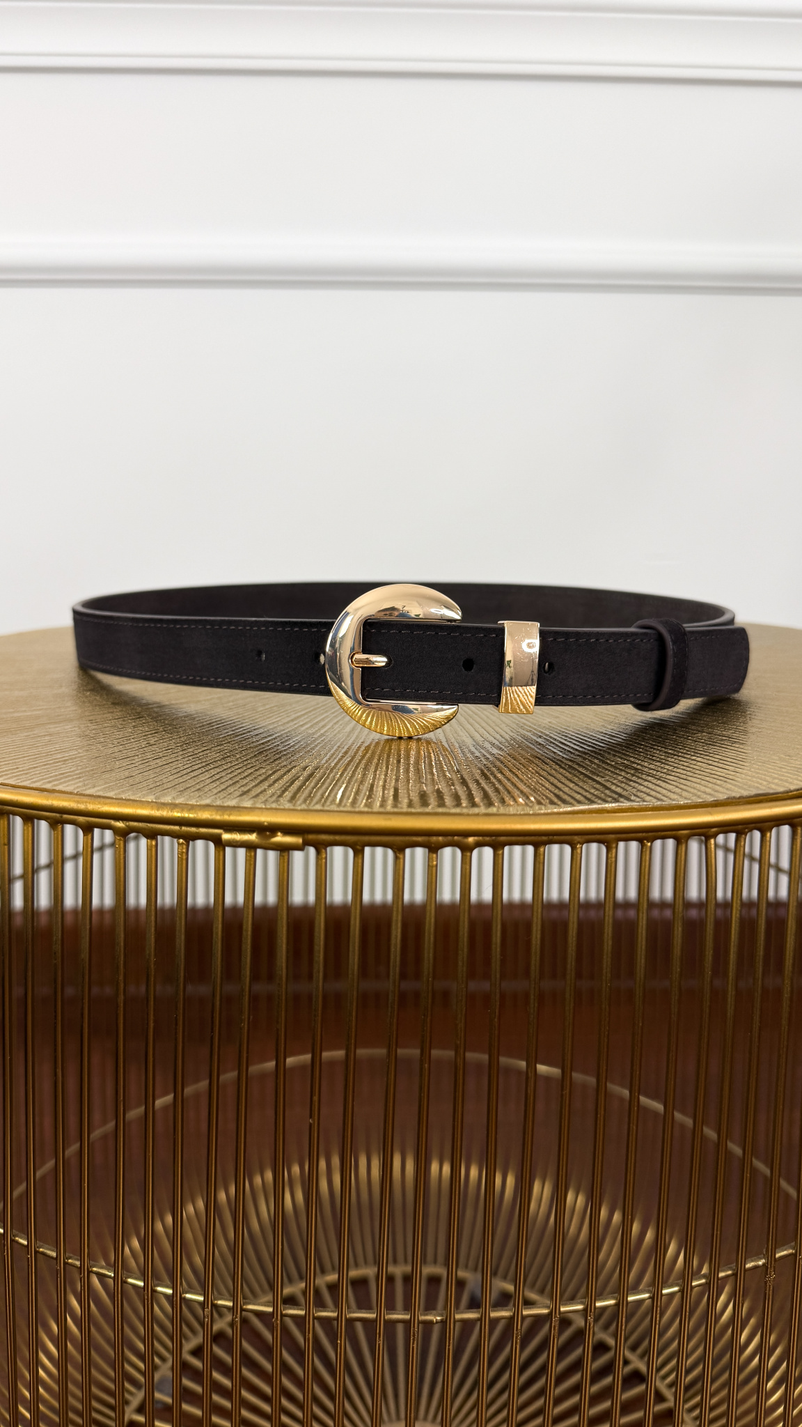 Skórzany pasek Sol zamszowy czekoladowy