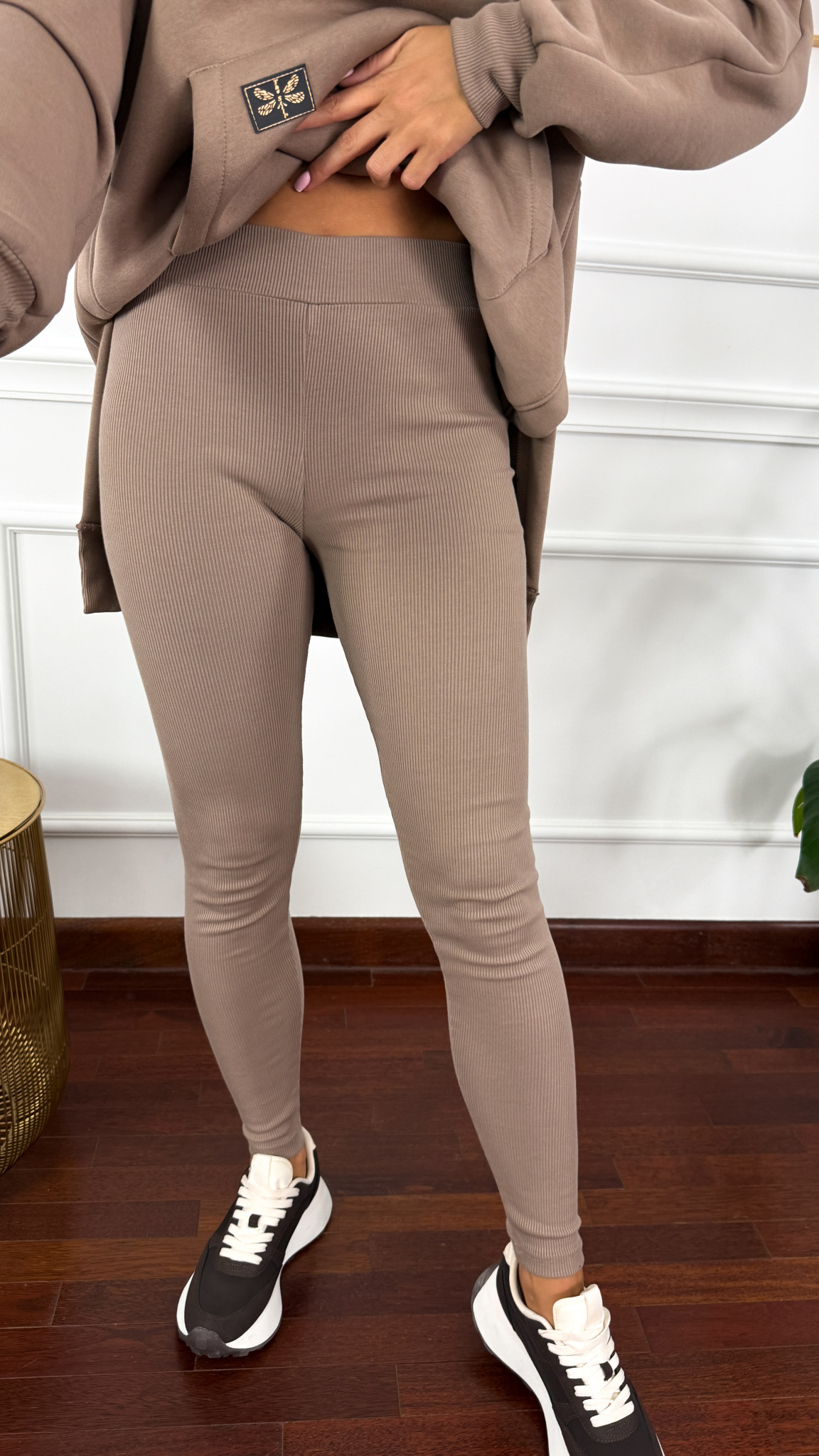 Bawełniany komplet dresowy Celine beżowy