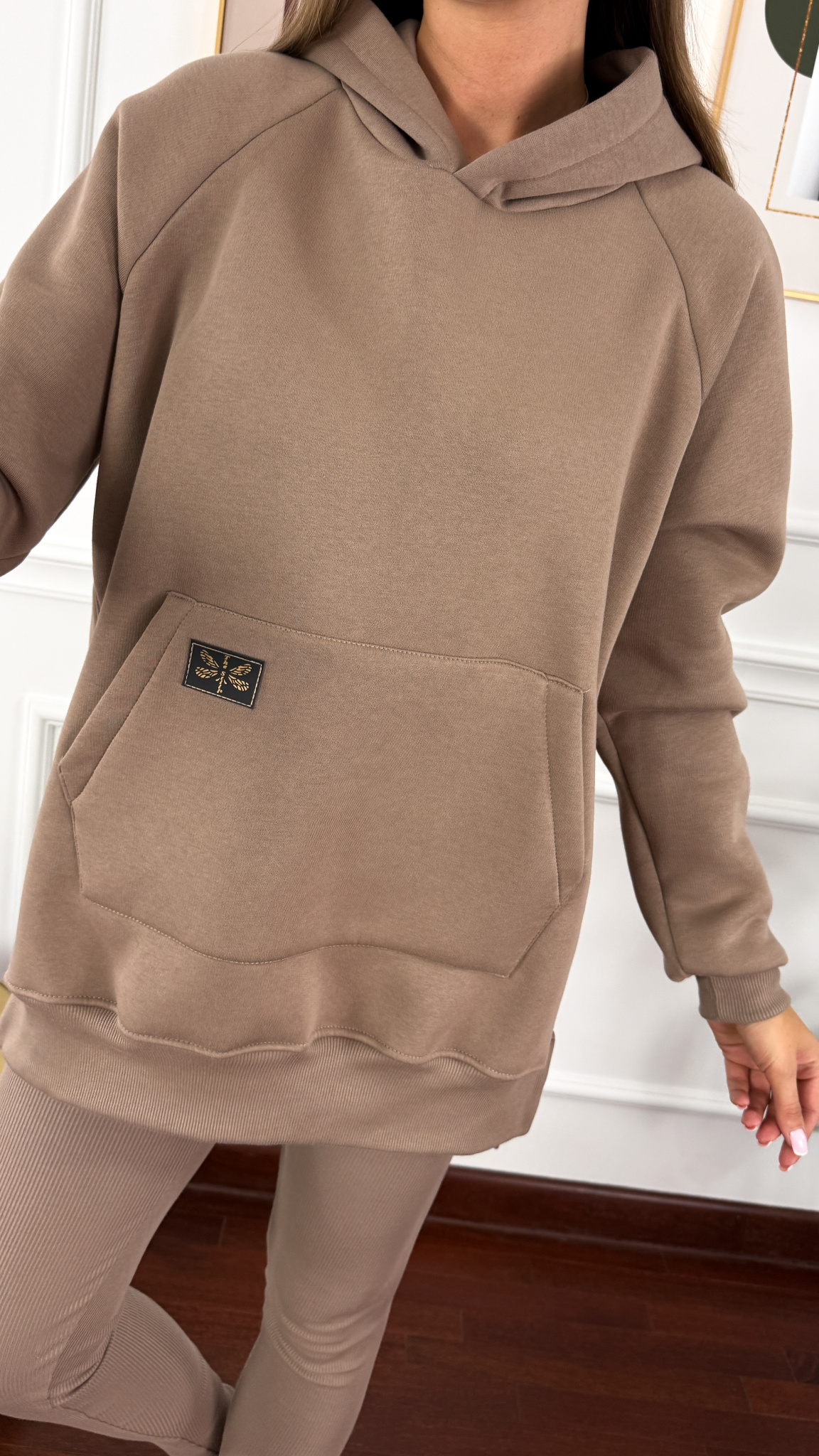 Bawełniany komplet dresowy Celine beżowy