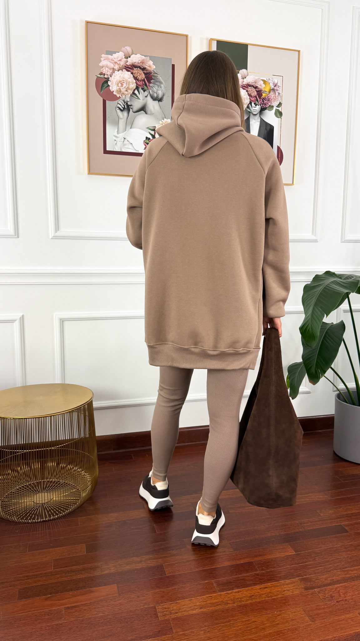 Bawełniany komplet dresowy Celine beżowy