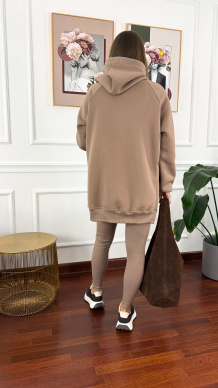 Bawełniany komplet dresowy Celine beżowy