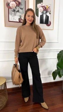 Wełniany sweter Zaria camel