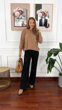 Wełniany sweter Zaria camel