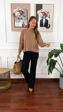 Wełniany sweter Zaria camel