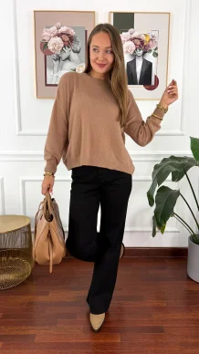 Wełniany sweter Zaria camel