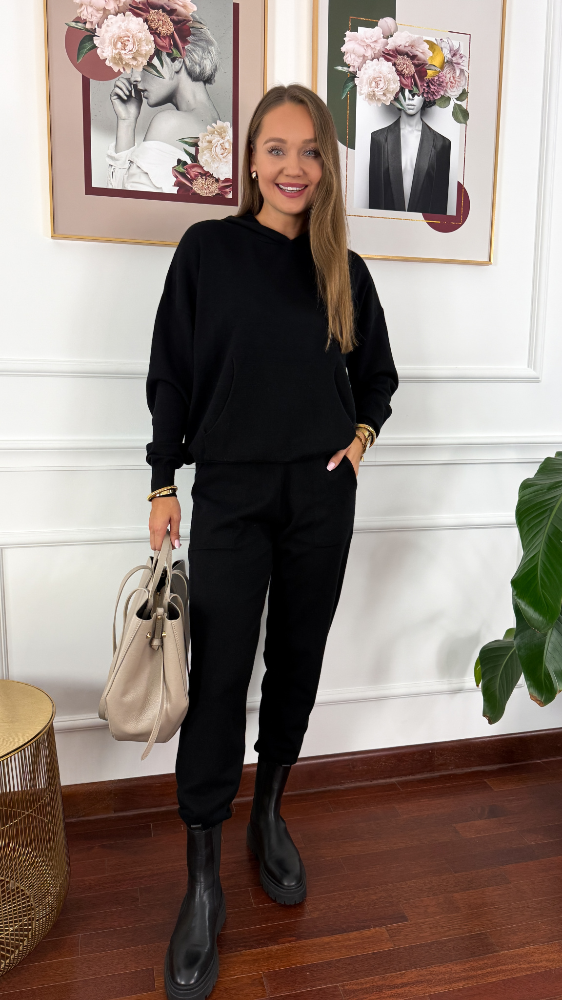 Wiskozowy komplet Eira czarny