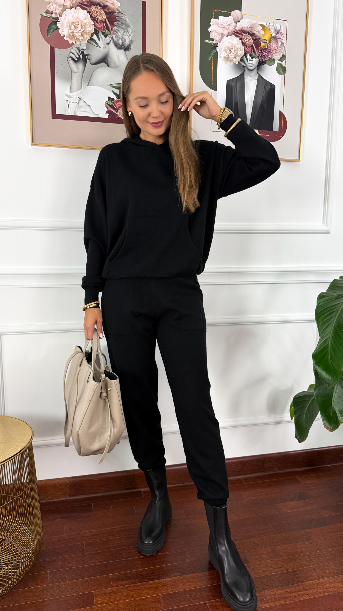 Wiskozowy komplet Eira czarny